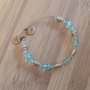 Alex and Ani Gold and Aqua Bracelet